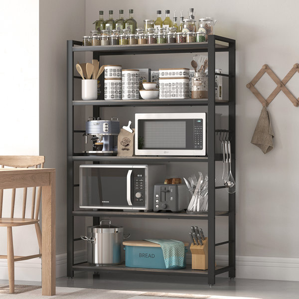 17 Stories Savel 39.37'' Steel Standard Baker's Rack with Microwave